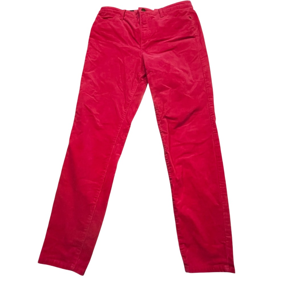 Talbots Red Corduroy Jegging Pants Womens Size 10 Slim Fit Stretch Five Pocket